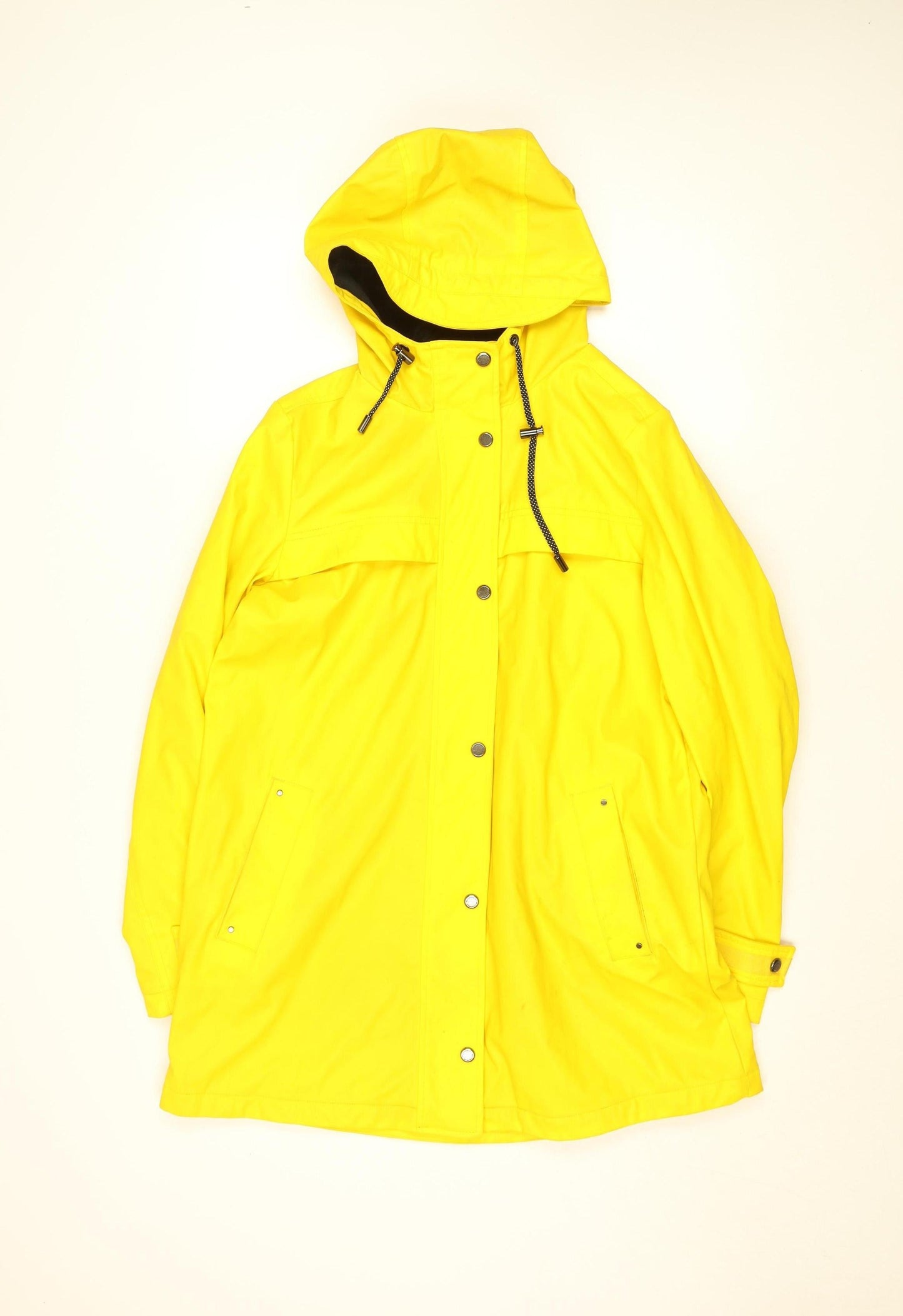 Weatherproof Womens Yellow Hooded Waterproof Rain Coat Jacket M