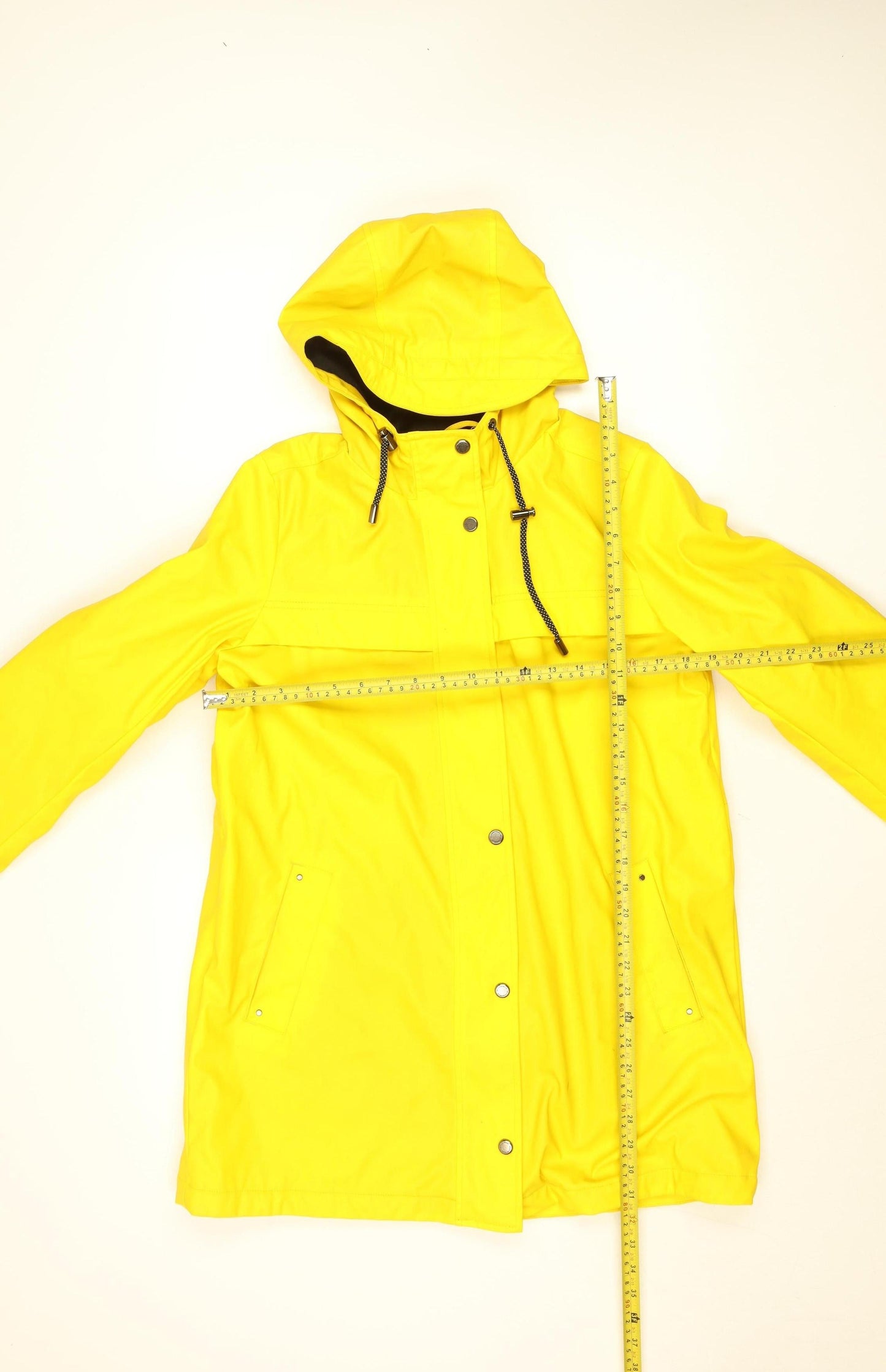 Weatherproof Womens Yellow Hooded Waterproof Rain Coat Jacket M