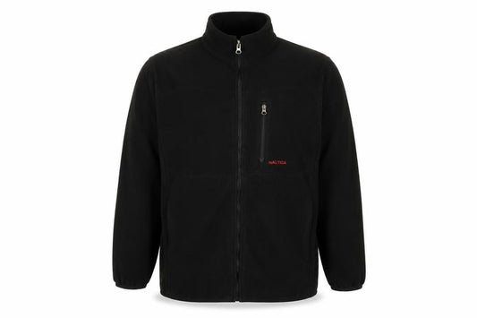 Nautica Men's Black Fleece Zip-Up Jacket Size L Regular Fit