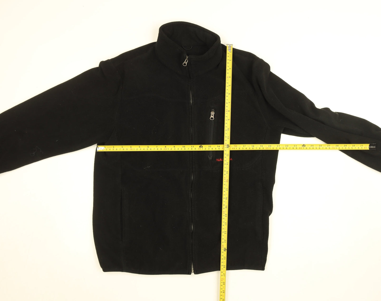 Nautica Men's Black Fleece Zip-Up Jacket Size L Regular Fit