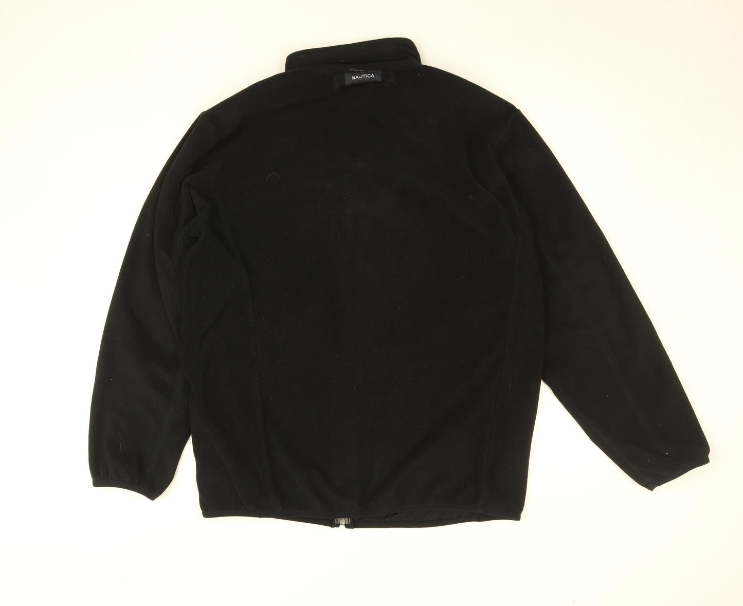 Nautica Men's Black Fleece Zip-Up Jacket Size L Regular Fit