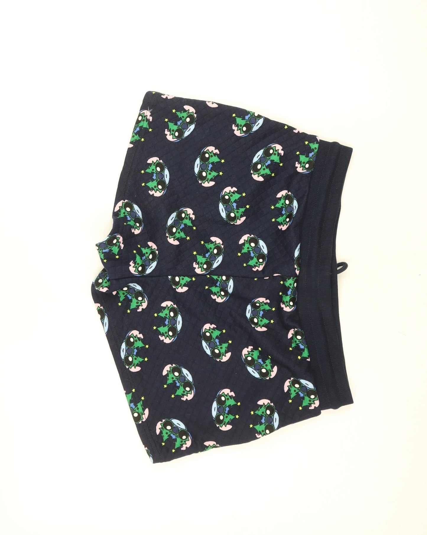 Primark Girls Navy Stitch Christmas Shorts Medium 12-13 Years Cartoon Print