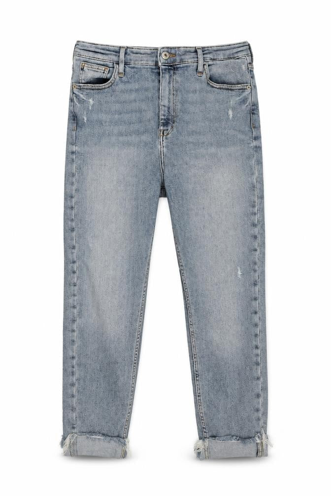 River Island Women's Blue Light Wash Distressed Ankle Slim Jeans Size 8