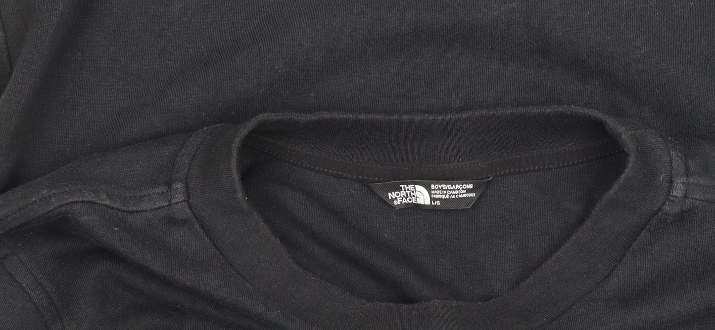 The North Face Black Cotton Crew Neck Sweatshirt Boys L