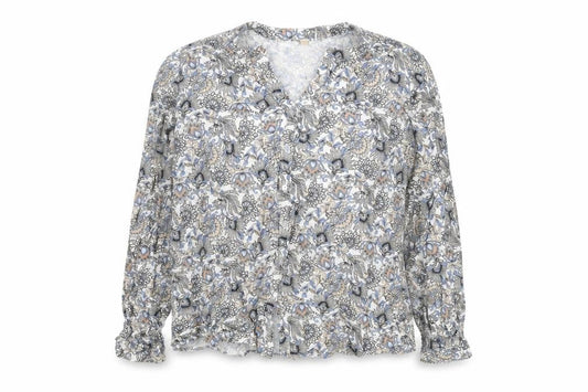 Soya Concept Womens Multicoloured Floral Ruffle V-Neck Blouse M