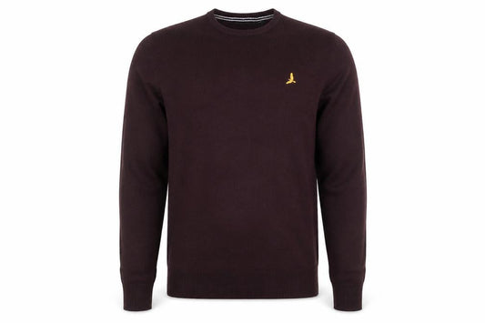 Brave Soul Men's Brown Crew Neck Acrylic Jumper Size S