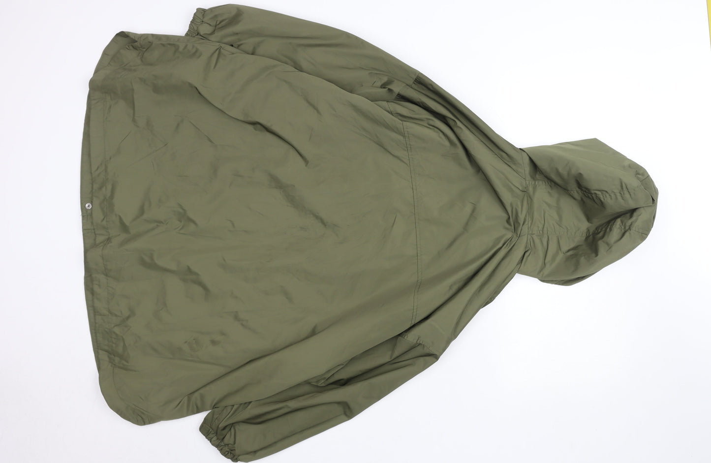 Next Girls Green Hooded Rain Coat 11 Years Mid-Length Water Resistant