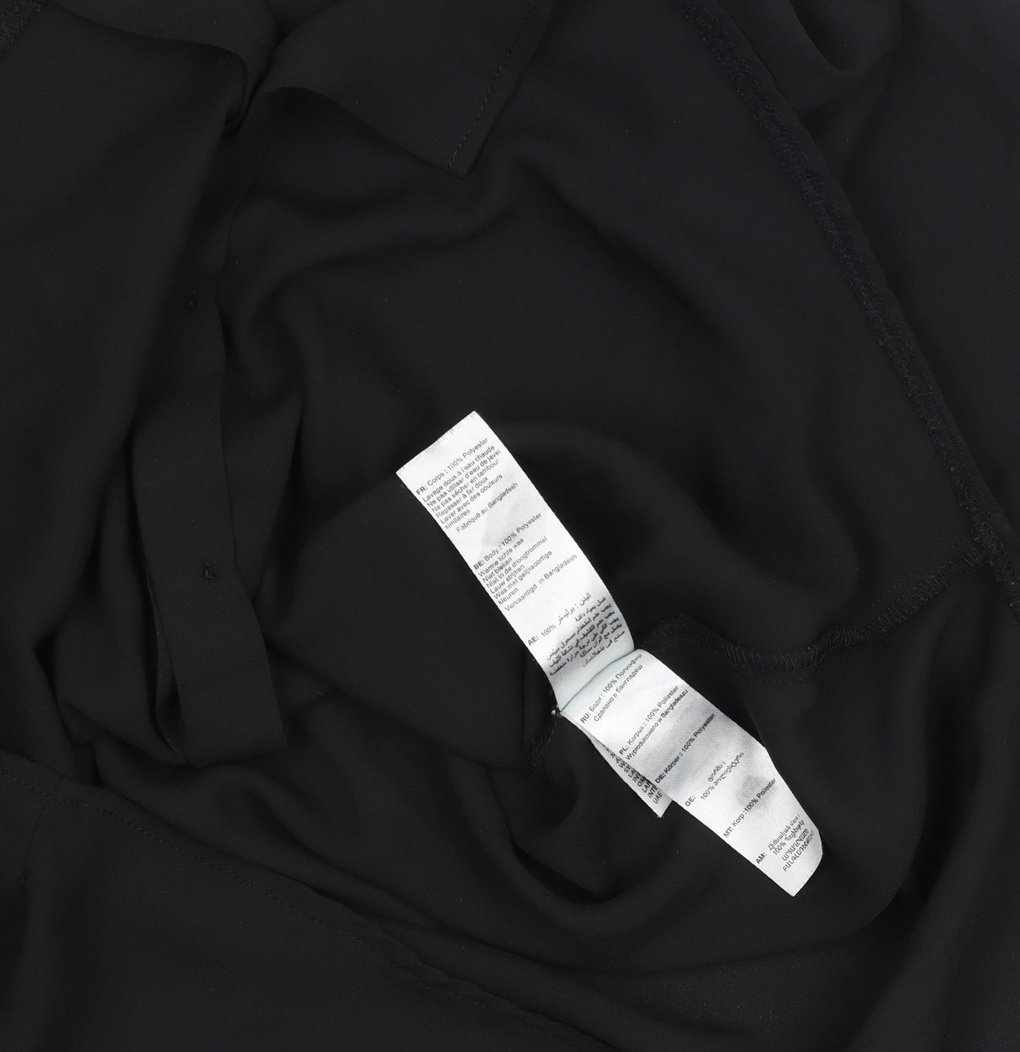New Look Petite Black Long Sleeve Button-Up Blouse Size 4