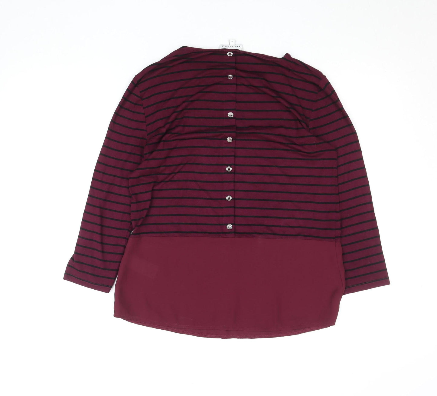 Warehouse Women’s Red Striped Tunic Blouse Size 10 3/4 Sleeve
