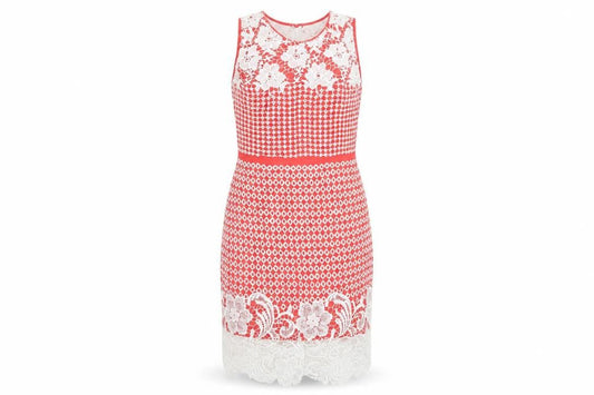 Stella Womens Pink Lace Bodycon Sleeveless Zip Party Dress Size 10
