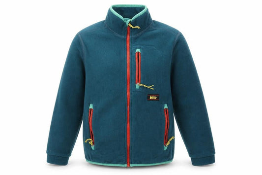 REI Co-op Boys Blue Fleece Full Zip Jacket Size 10-12 Years Lightweight Outdoor