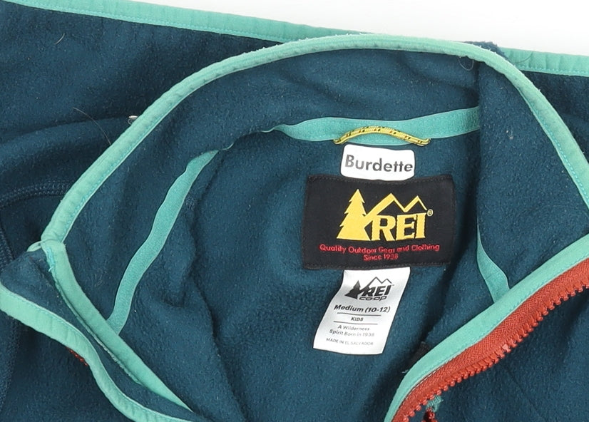 REI Co-op Boys Blue Fleece Full Zip Jacket Size 10-12 Years Lightweight Outdoor