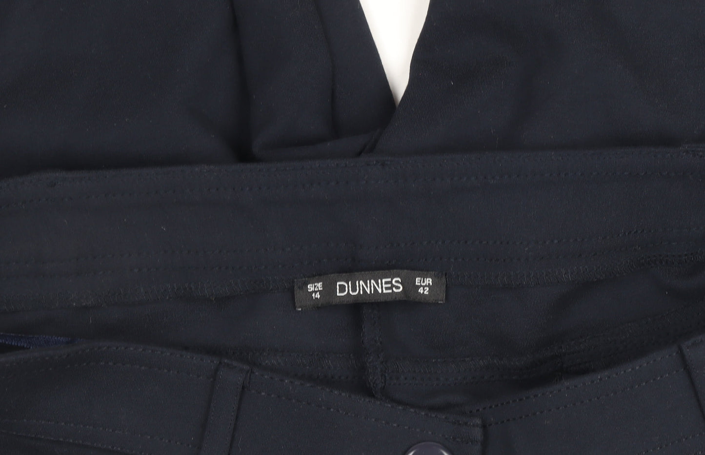 Dunnes Womens Black Size 14 Slim Fit Stretch Trousers