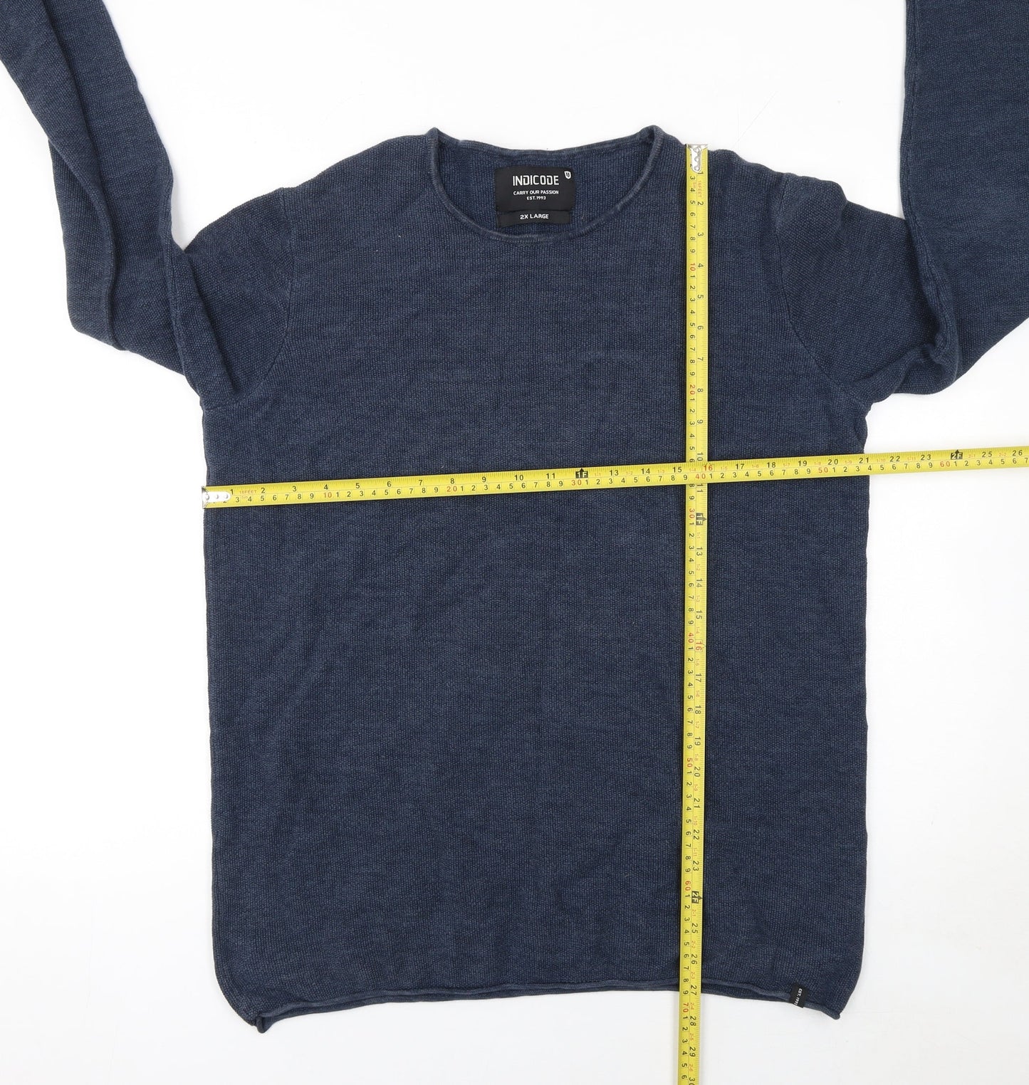 INDICODE Men's Blue 2XL Knit Pullover Sweatshirt