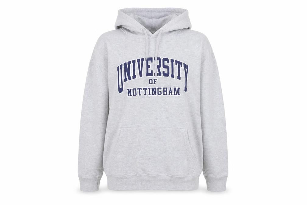 Casual Classics Women's Grey Pullover Hoodie Size L University Print