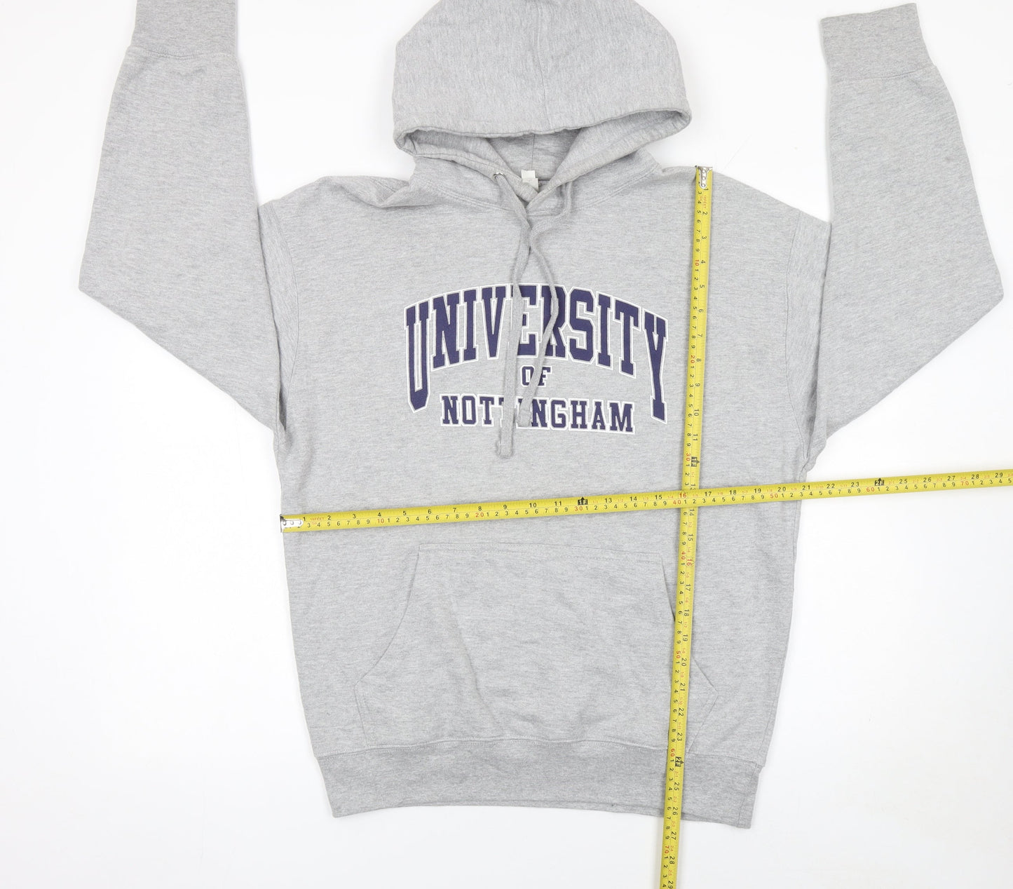 Casual Classics Women's Grey Pullover Hoodie Size L University Print