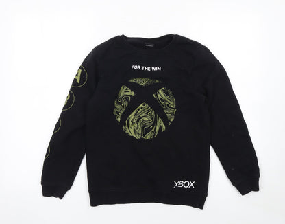 George Boys Black Xbox Pullover Sweatshirt 10-11 Years Graphic Print