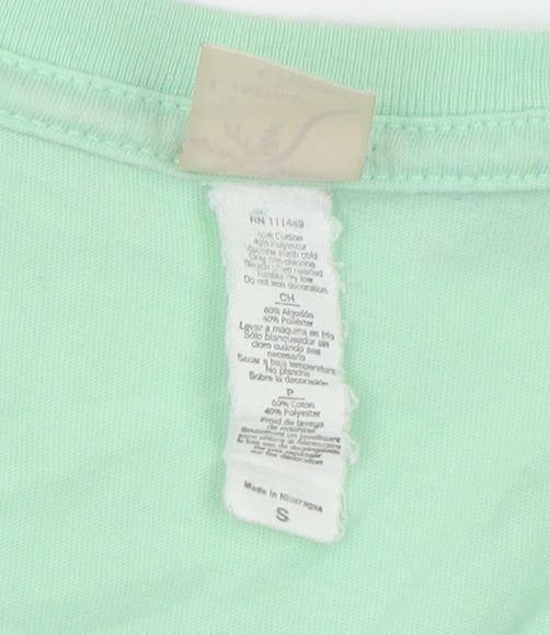 Coastal Classics Womens Green V-Neck Short Sleeve T-Shirt Size S