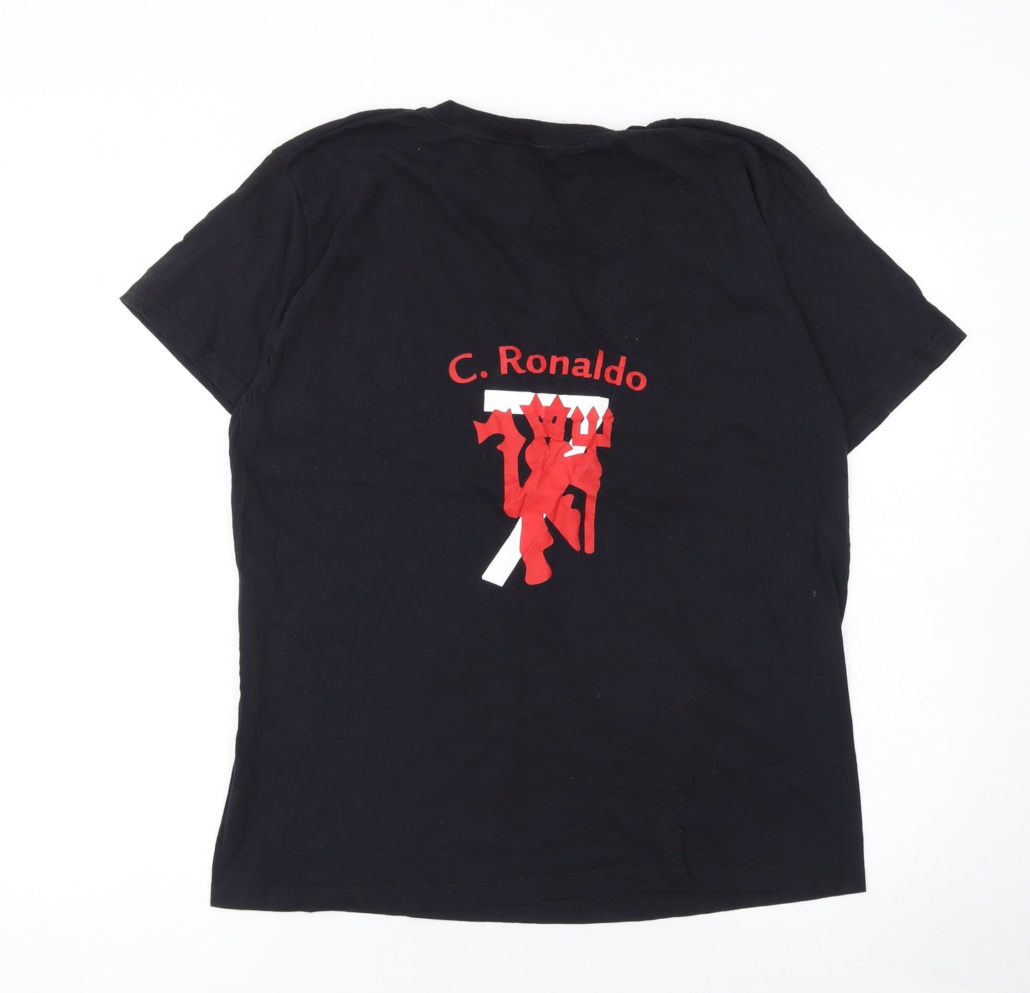 Fruit of the Loom Men's Black C. Ronaldo Graphic T-Shirt Size L