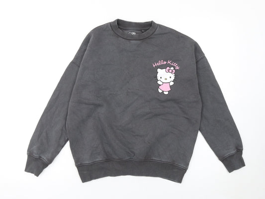 Sanrio Hello Kitty Girls Grey Sweatshirt 10-11 Years Crew Neck Pullover