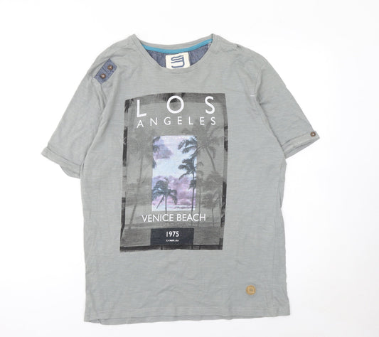 Smith & Jones Men's Grey Venice Beach Graphic T-Shirt Size L