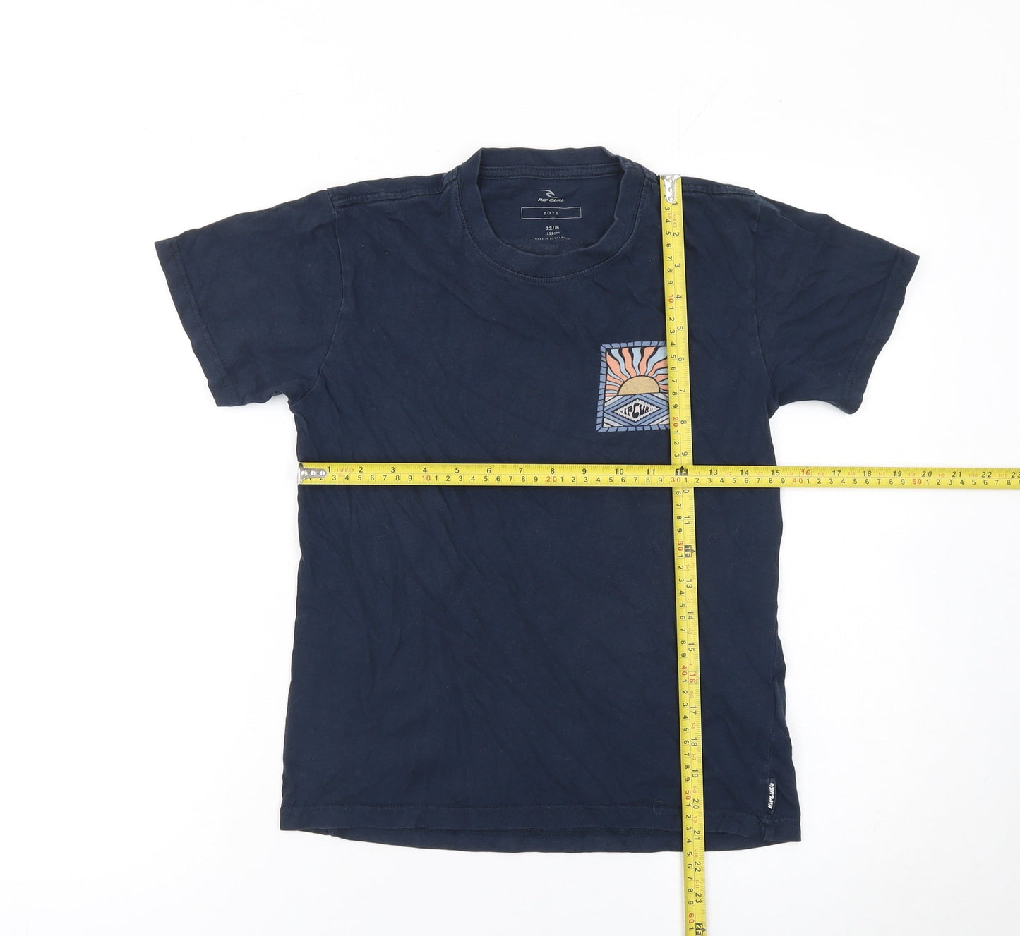 Rip Curl Boys Blue Graphic Surf Print Cotton T-Shirt Size 12 Years