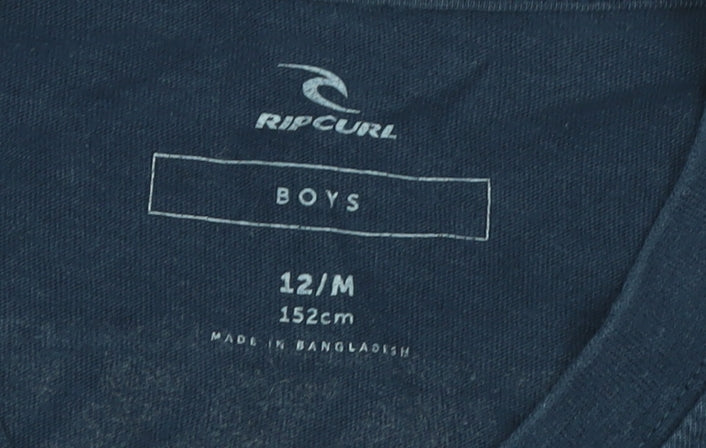 Rip Curl Boys Blue Graphic Surf Print Cotton T-Shirt Size 12 Years