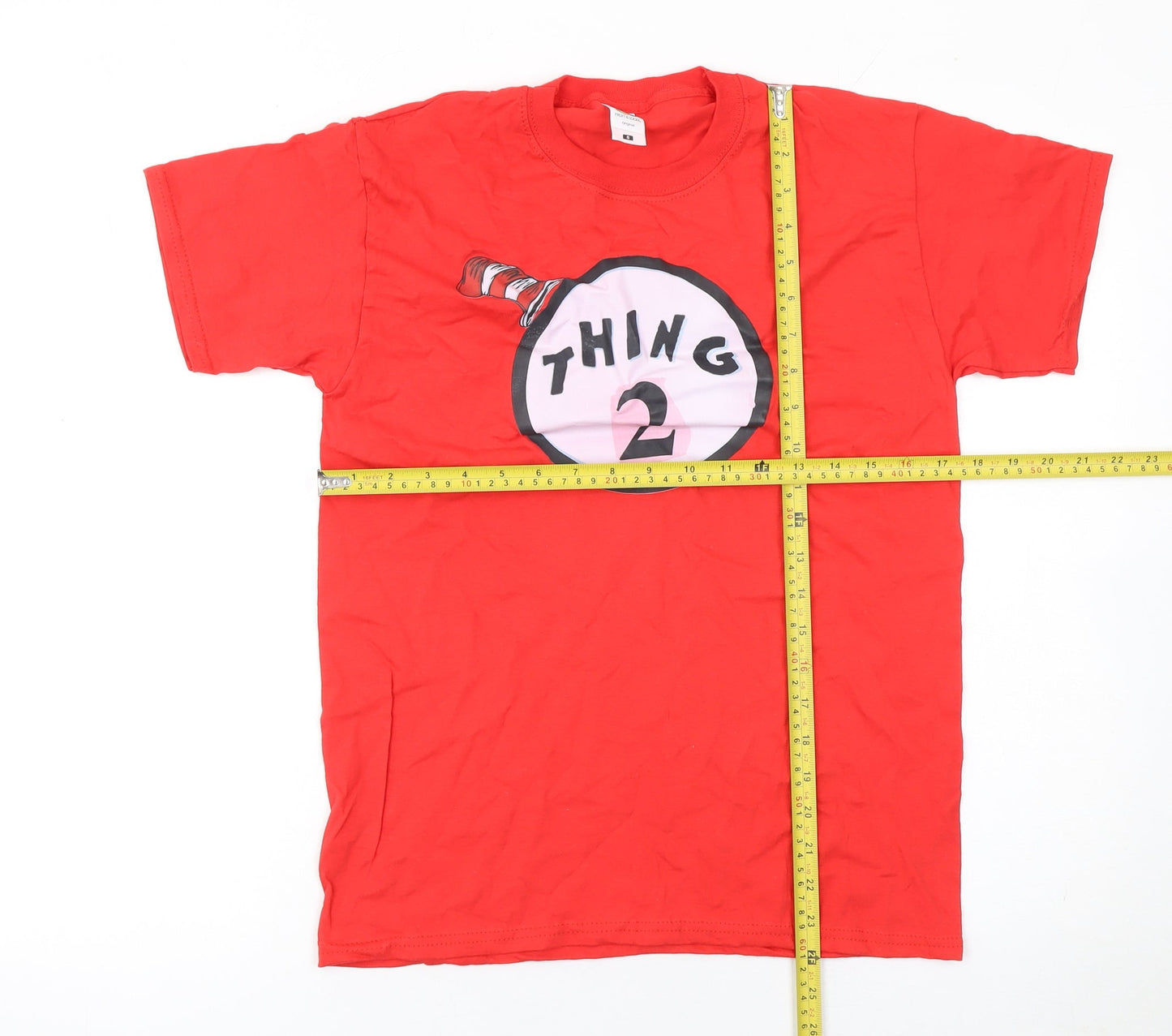 Fruit of the Loom Women's Red Thing 2 Graphic T-Shirt Small Cotton Short Sleeve