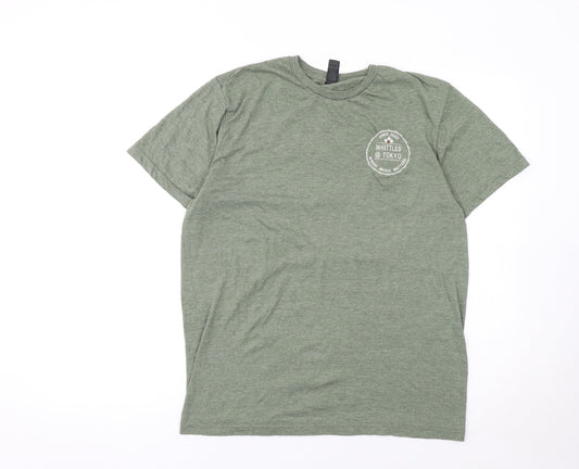 Gildan Men’s Green Tokyo Music Skull Graphic T-Shirt Size M