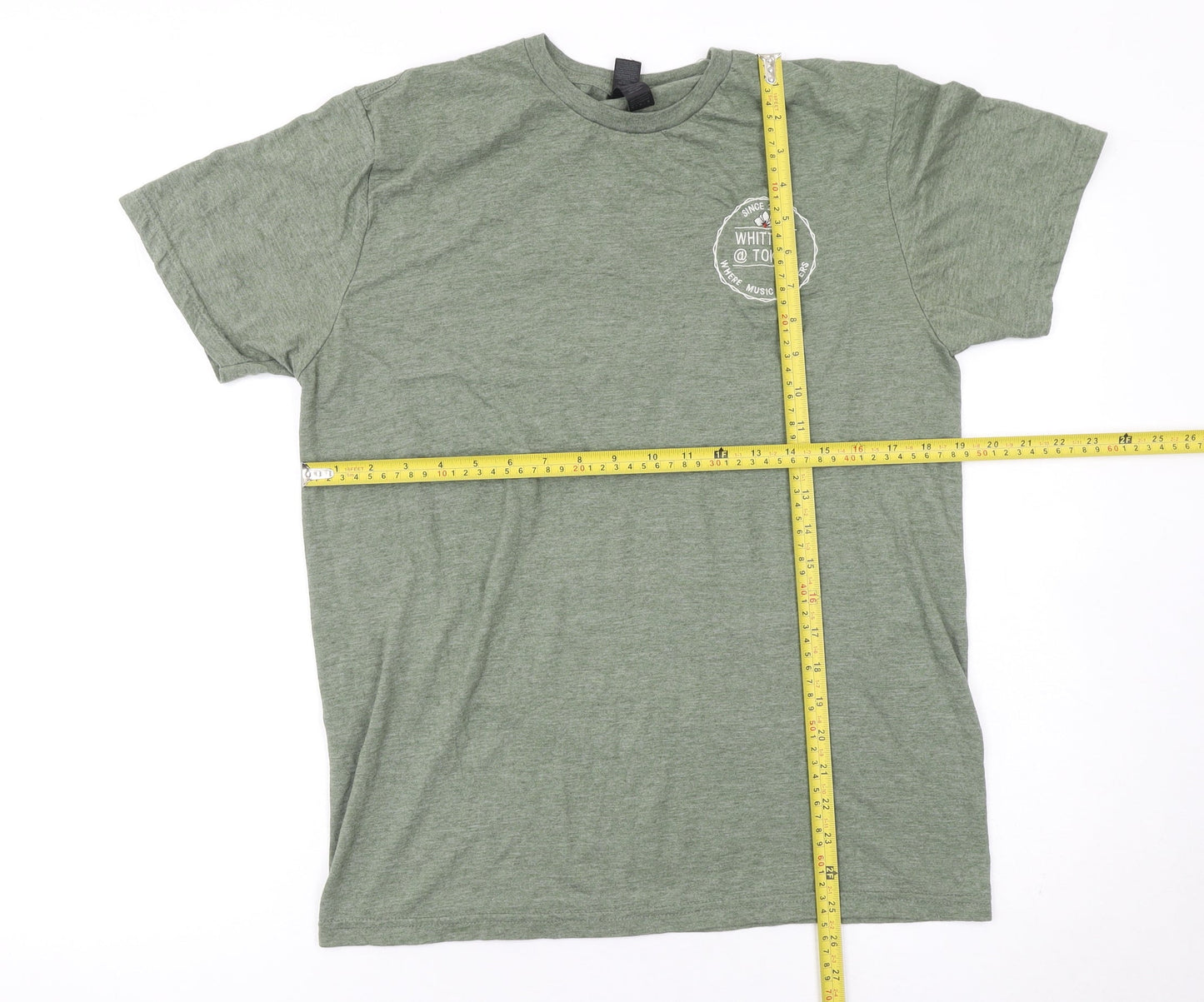 Gildan Men’s Green Tokyo Music Skull Graphic T-Shirt Size M
