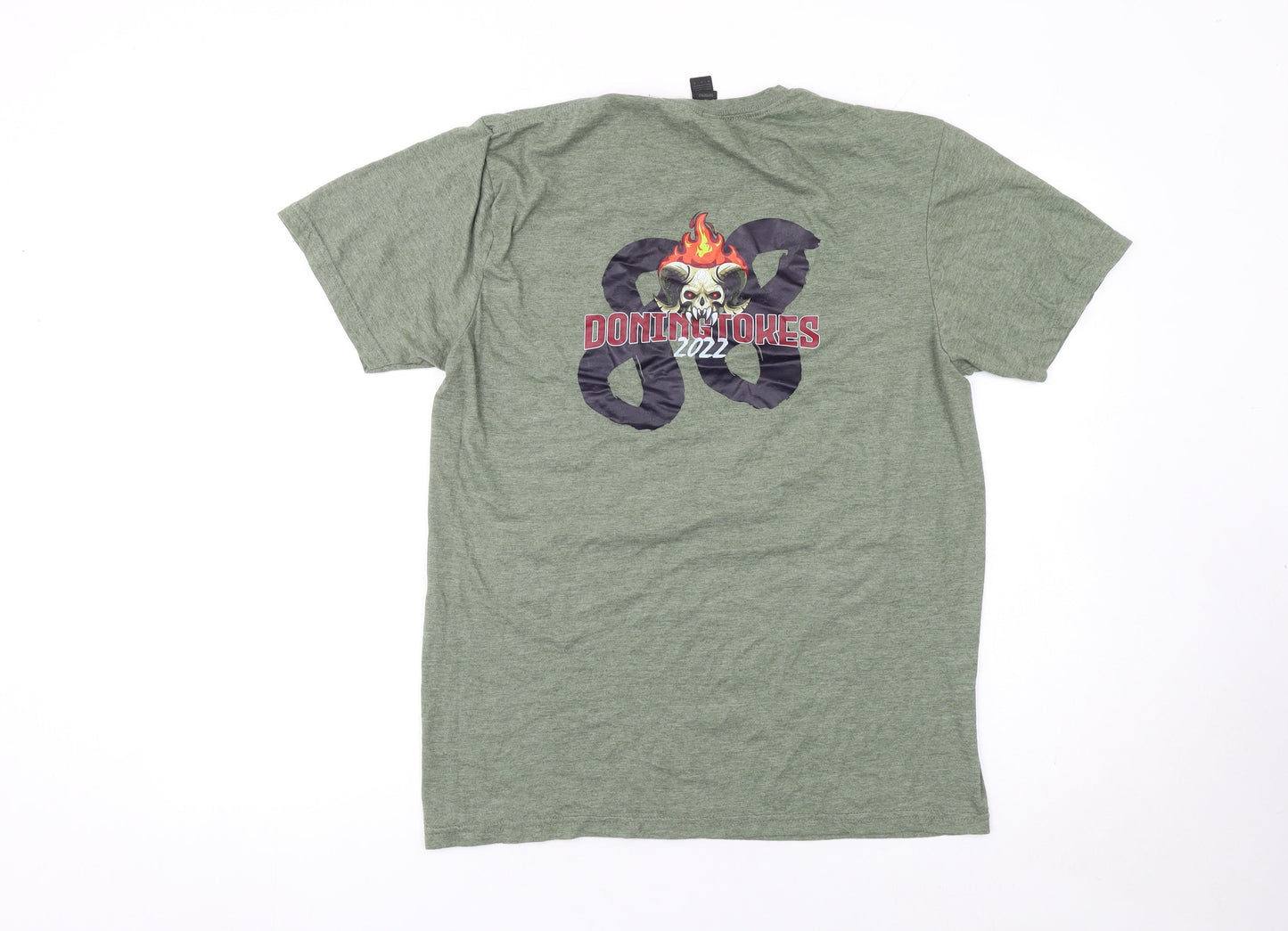 Gildan Men’s Green Tokyo Music Skull Graphic T-Shirt Size M