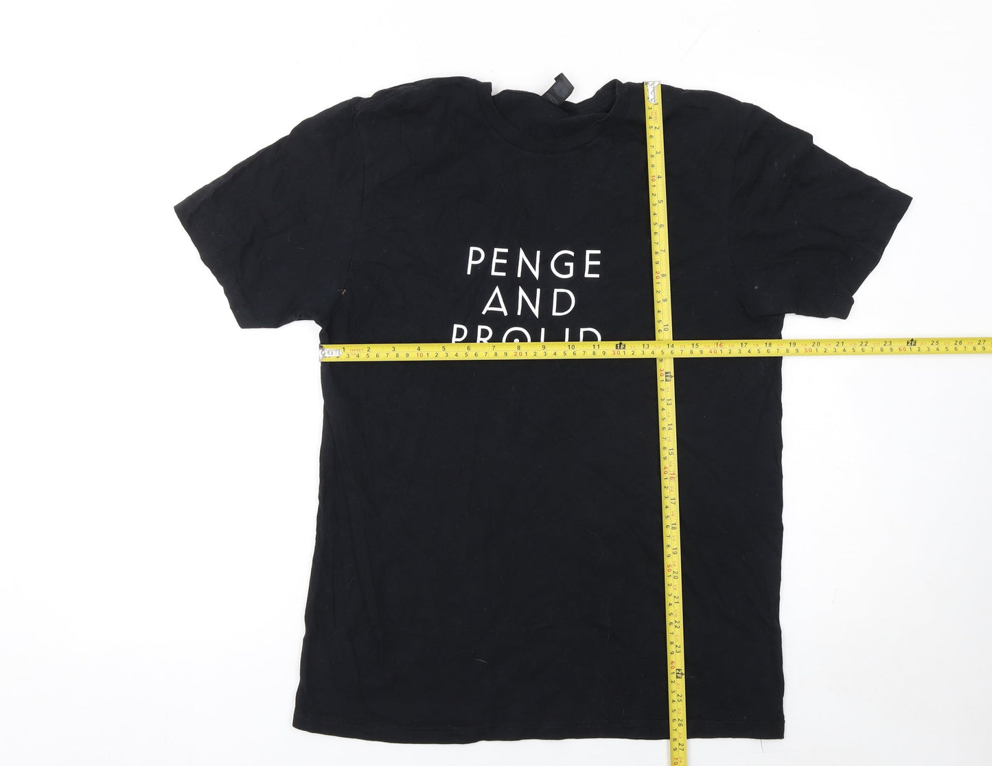 Gildan Women's Black Penge and Proud Cotton T-Shirt Medium