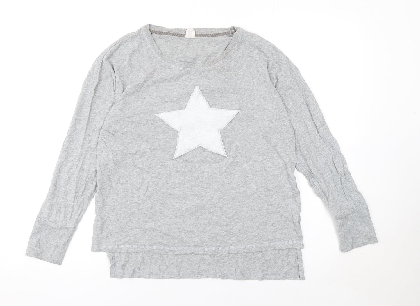 John Lewis Women’s Grey Star Long Sleeve Cotton T-Shirt Size 10