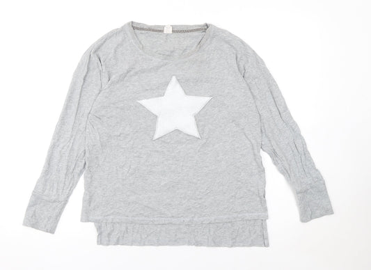 John Lewis Women’s Grey Star Long Sleeve Cotton T-Shirt Size 10