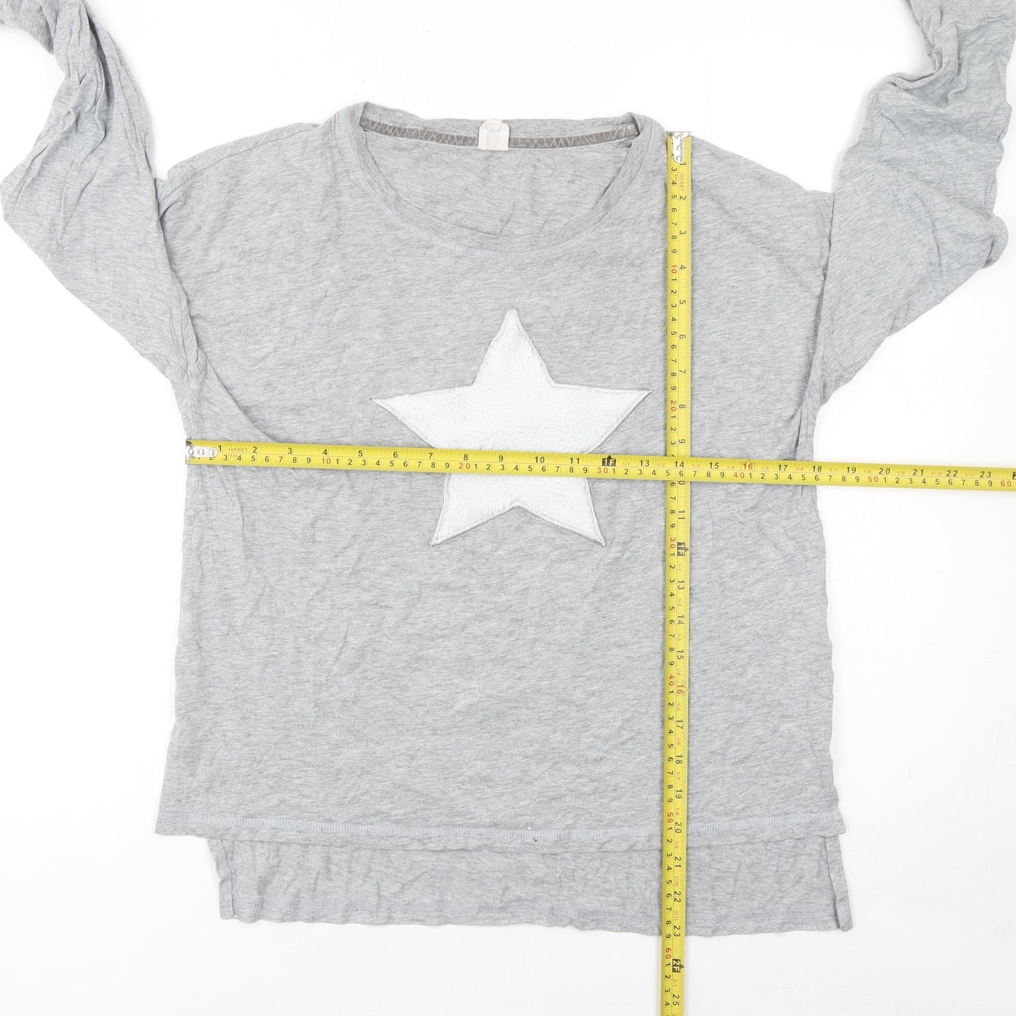 John Lewis Women’s Grey Star Long Sleeve Cotton T-Shirt Size 10