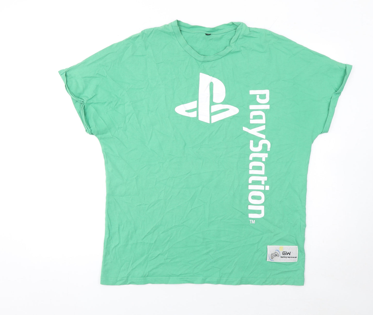 GW Men’s Green PlayStation Graphic Cotton T-Shirt XL
