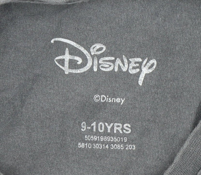 Disney Girls Grey Lilo & Stitch Cotton T-Shirt 9-10 Years Graphic Print