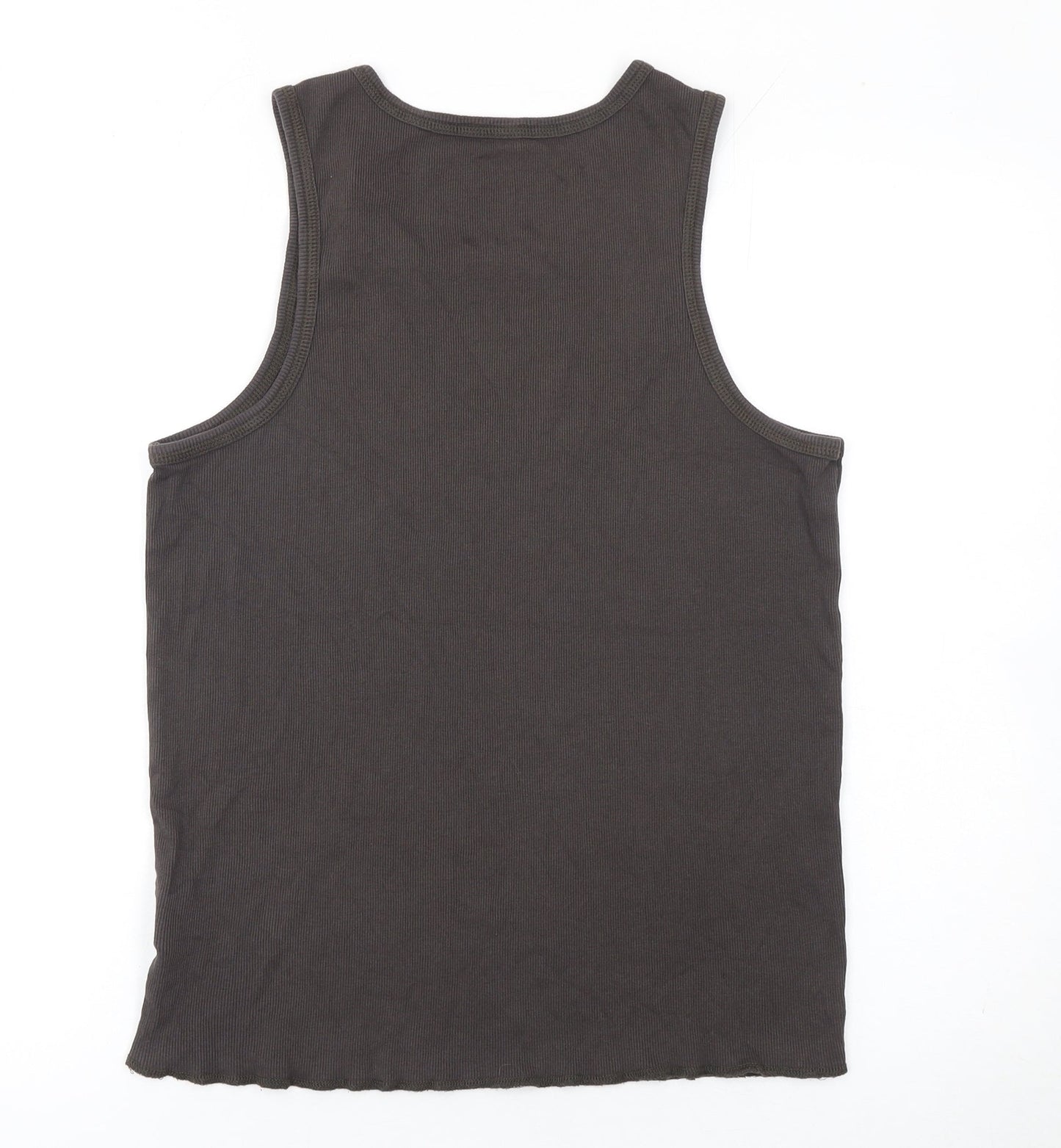River Island Womens Black Cotton Tank Top Size L Basic Sleeveless