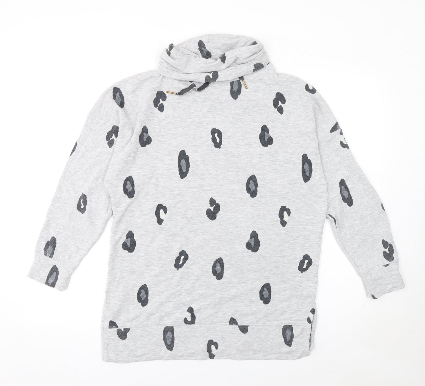 Marks and Spencer Womens Grey Animal Print Roll Neck Nightshirt Size 10