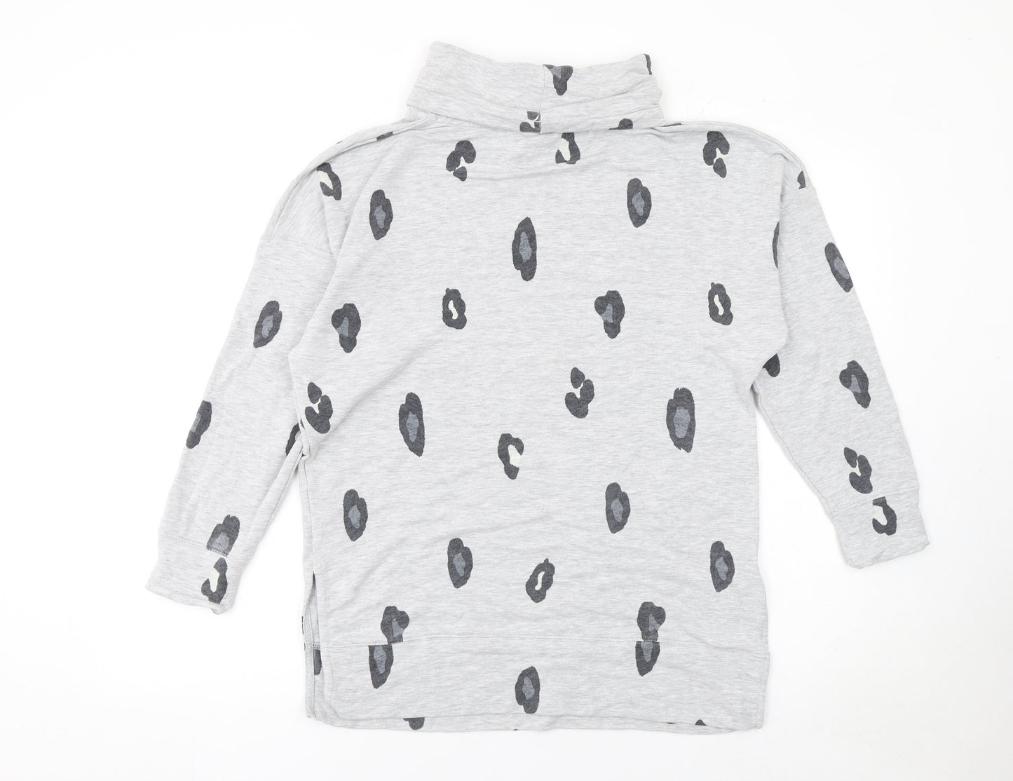 Marks and Spencer Womens Grey Animal Print Roll Neck Nightshirt Size 10