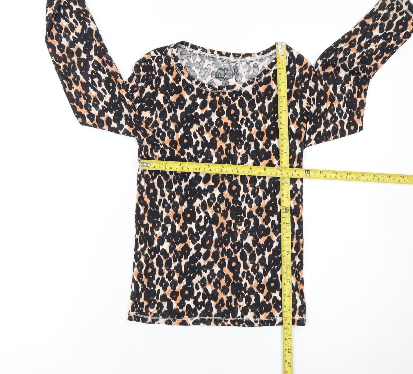 Next Girls Multicoloured Leopard Print Long Sleeve Cotton T-Shirt 10 Years