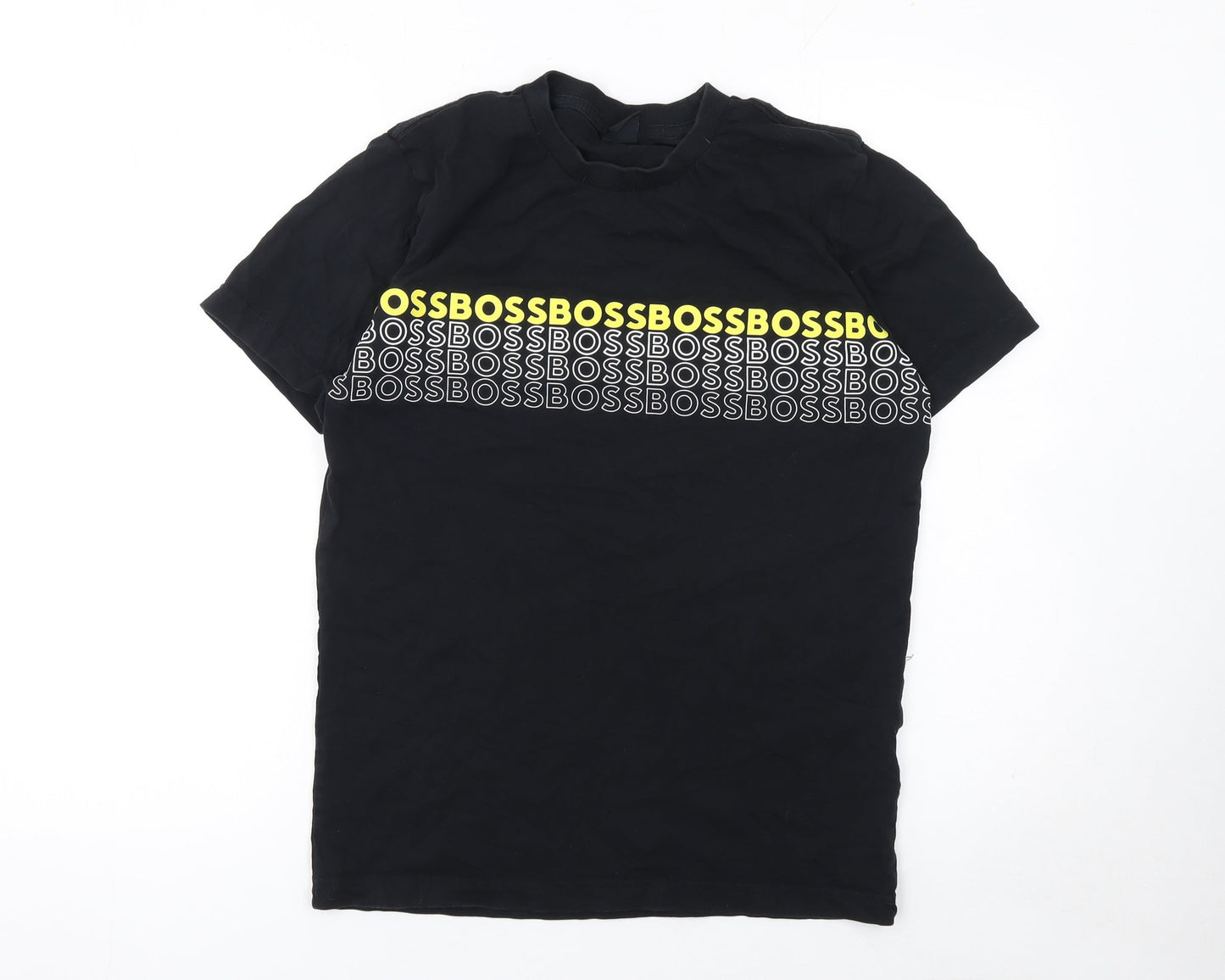 BOSS Men's Black Graphic Logo Cotton Crew Neck T-Shirt Size S