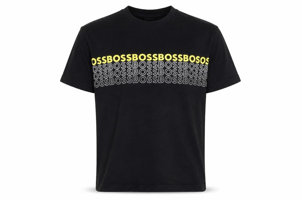 BOSS Men's Black Graphic Logo Cotton Crew Neck T-Shirt Size S