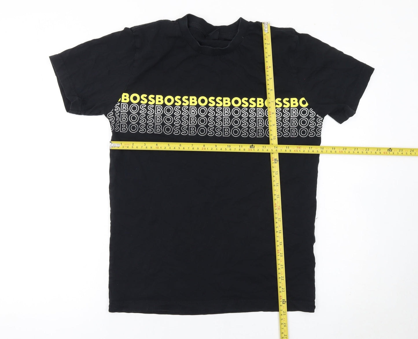 BOSS Men's Black Graphic Logo Cotton Crew Neck T-Shirt Size S