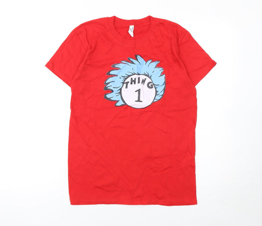 Casual Classics Women’s Red Thing 1 Cartoon Cotton T-Shirt Size S