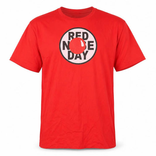 Gildan Men Red Red Nose Day Cotton Crew Neck Short Sleeve T-Shirt M