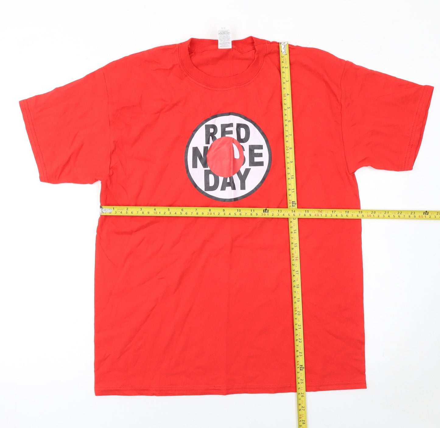 Fruit of the Loom Men's Red Red Nose Day Cotton T-Shirt Medium