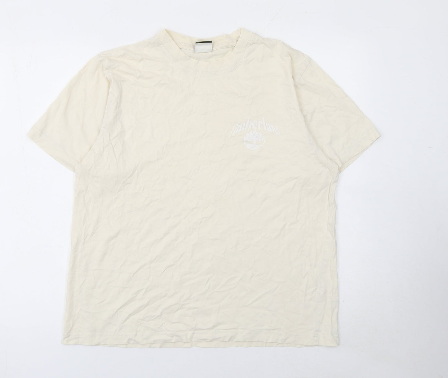 Timberland Men’s Beige Short Sleeve Cotton T-Shirt L Regular Fit