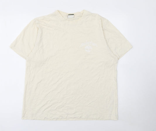 Timberland Men’s Beige Short Sleeve Cotton T-Shirt L Regular Fit