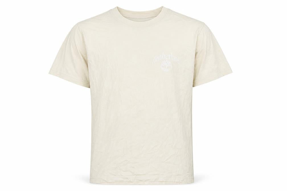 Timberland Men’s Beige Short Sleeve Cotton T-Shirt L Regular Fit